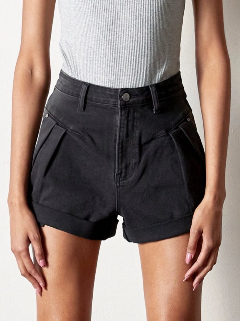 Women's Shorts- Insane Gene by Dressed in LALA Black Jean Shorts